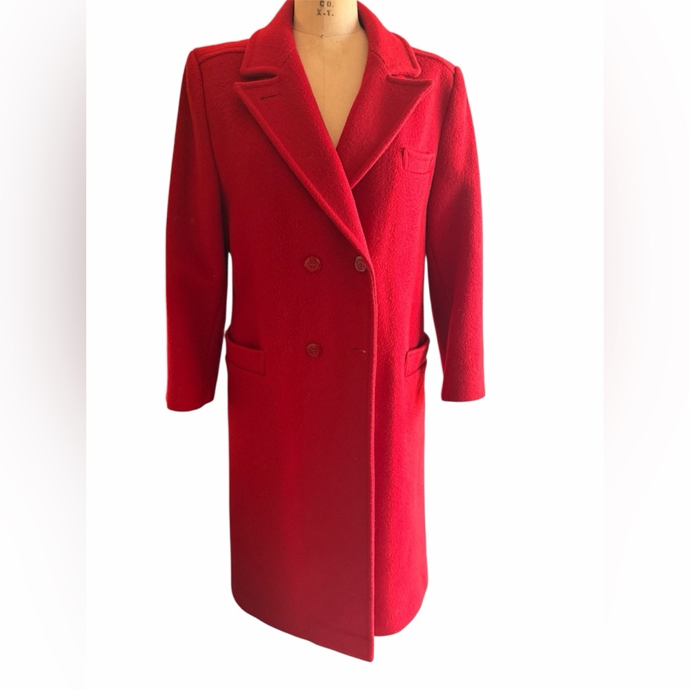 Pendleton Women's Red Double-Breasted Coat Wool